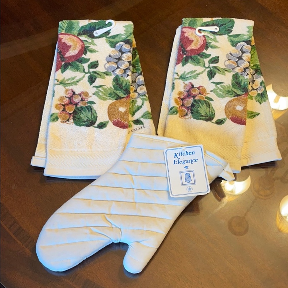NWT Set of 2 Kitchen Towels and Pot Holder
